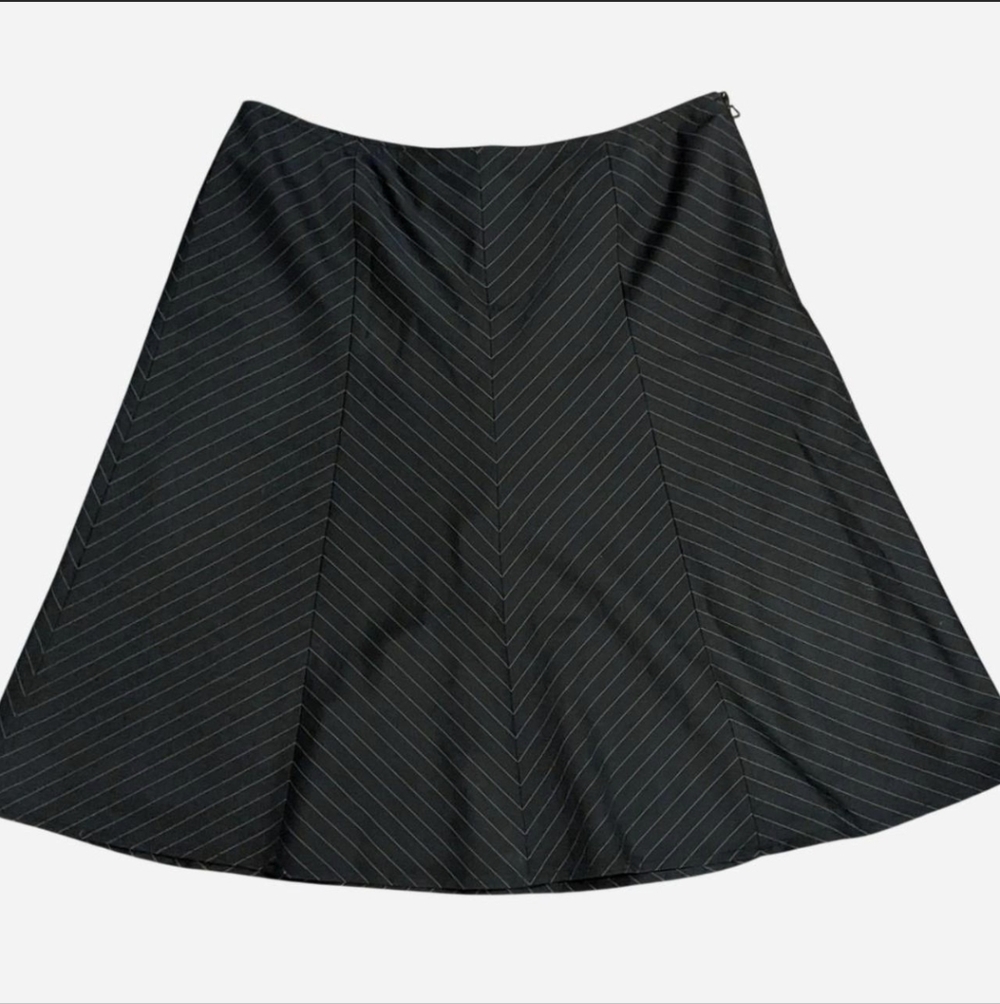 Liz Claiborne Black Pinstripe A-Line Skirt